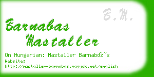 barnabas mastaller business card